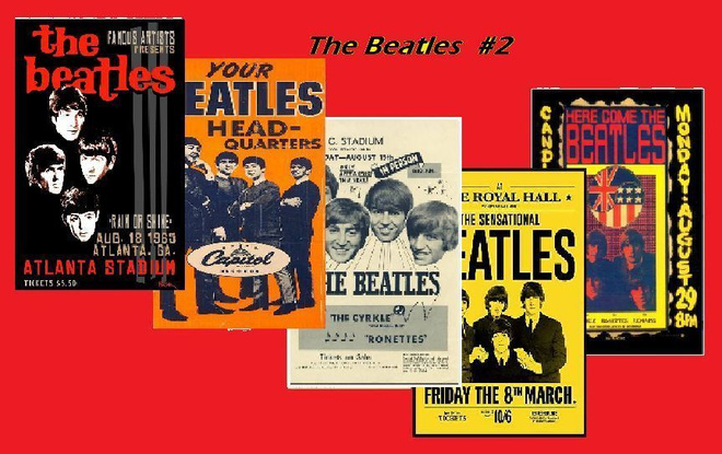 THE BEATLES --- julistesetti 5kpl --- 21cm x 30cm #2