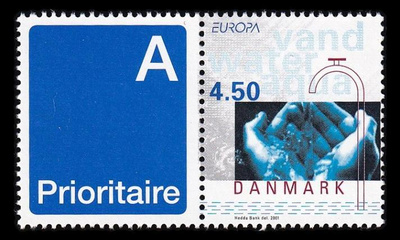 Tanska 1277zf ** Europa vesi vihkomerkki (2001)