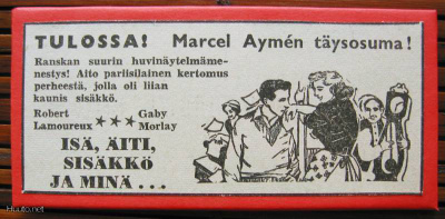 *** Vanha elokuvamainos magneettina * 1950-luku ***