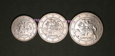 2015 LIETTUA 1c+ 2c+ 5c suoraan rullista UNC laatu