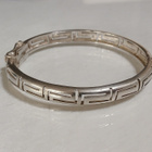 Kreikkalainen Hopea Greek Key rannerengas 925 - pikkukuva 1
