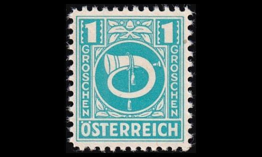 Itävalta 721 ** Käyttösarja Postitorvi 1 g (1945)