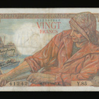 Ranska 20 Francs 15.4.1943, Kalastaja-tyyppi, P-100a F+ - pikkukuva 1