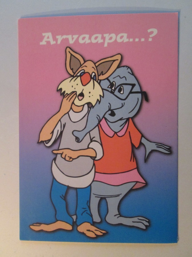 KULKEMATON KETTU JA ELEFANTTI HUUMORIKORTTI