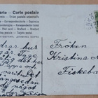 Iäkäs posteljooni tuo läjän paketteja ja kuusen, p. 1909 - pikkukuva 2