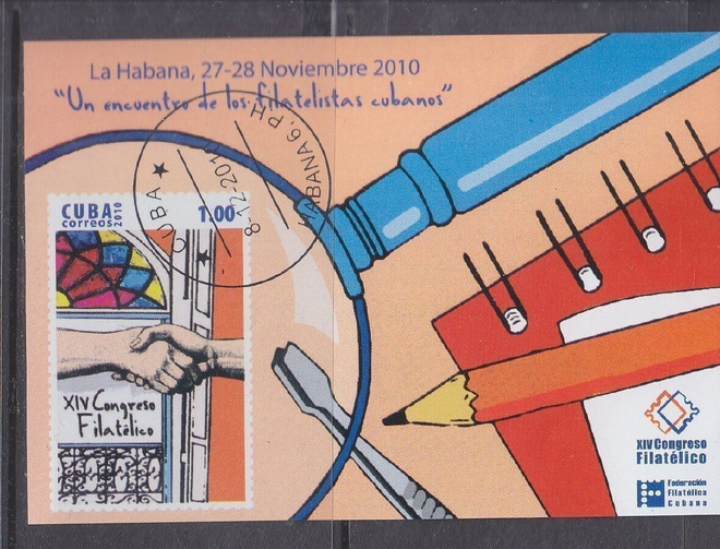 kuuba 2010  postimerkkinäyttely blokki leimattuna.