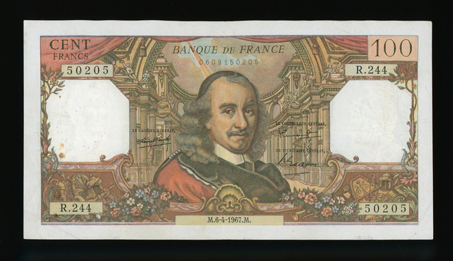 Ranska 100 Francs 6.4.1967.M, Corneille, P149b