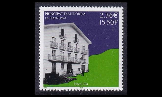 Andorra Fr 574 ** Hotelli Pla (2001)