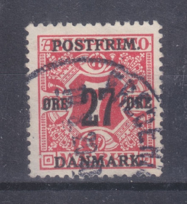 Tanska 1918 2777 Öre pp merkki leimattuna.
