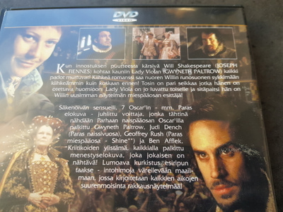Rakastunut Shakespeare DVD
