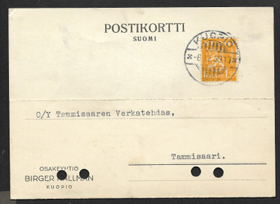 Postil. - Yl.m. 1,25 1930 (LAPE 177) Kuopio 8.4.39