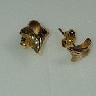 Kultaiset 14 k timanttileikattu/ satiini matta korvakorut Uu - pikkukuva 4