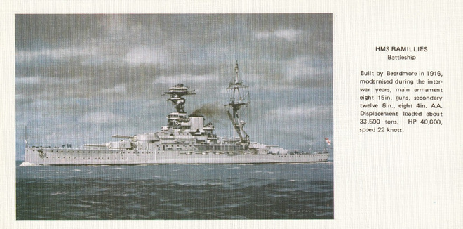 LAIVAKORTTI - TAISTELULAIVA HMS RAMILLIES