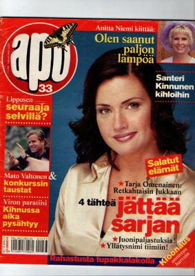 Apu n:o 33 2001 Tarja. Mato. Renee. Mika. Aki. Ritva-Liisa.