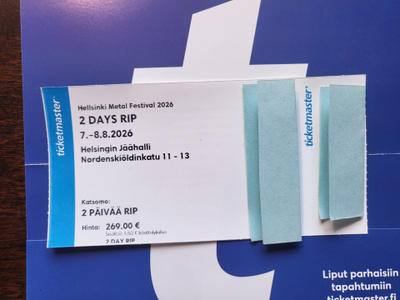 Helsinki Metal Festival RIP 2 päivän lippu