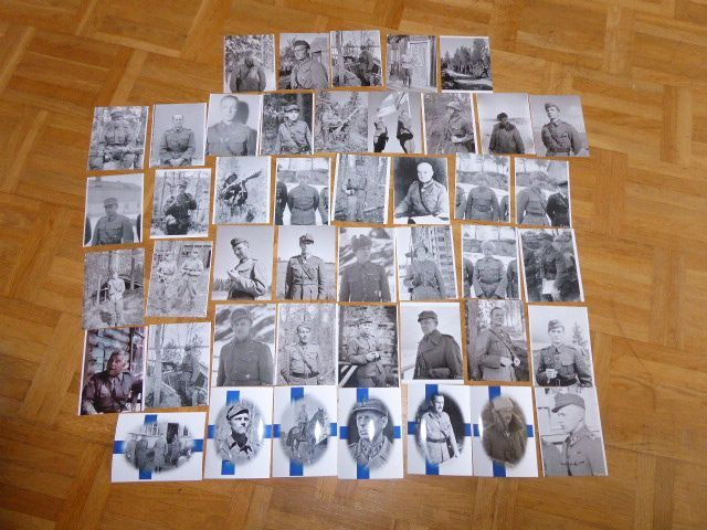 45 kpl Suomi militaria valokuvia
