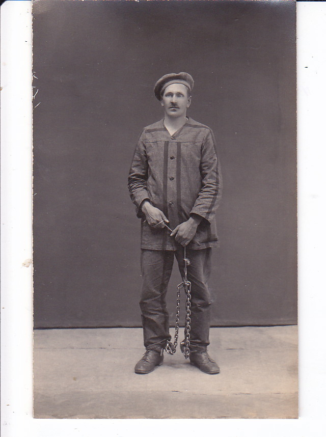 VANHA Valokuva Kahlittu Vanki Imatra n. 1920 Postikorttikoko