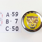 Jaguar vannekeskiöt – Kromi-keltainen – 59mm (4kpl sarja) - pikkukuva 2