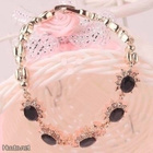 601.. 14k Kulta Austrian Crystal Black Sapphire .. Rannekoru - pikkukuva 4
