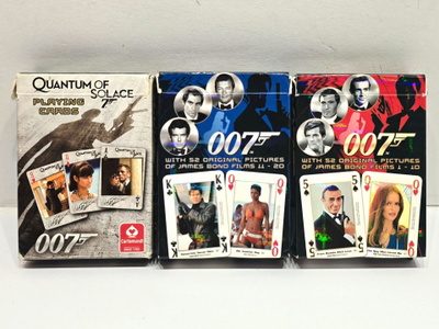 3kpl 007 James Bond pelikorttipaketteja