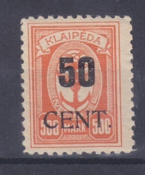 Saksa reich Memel 1923 Mi 200 postituoreena