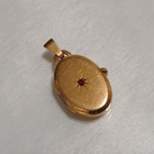 Upea punainen kivi vintage Medaljonki riipus - pikkukuva 1
