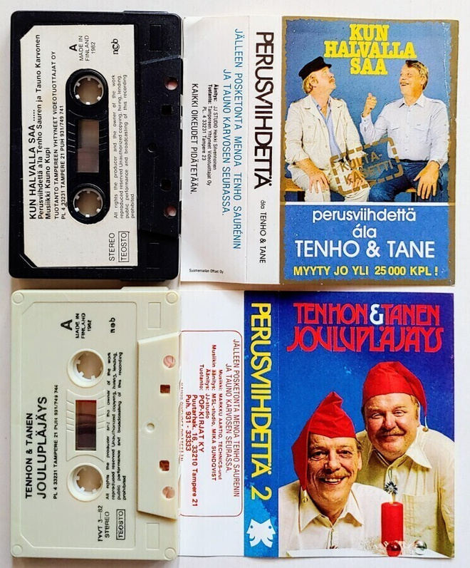 TENHO & TANE: Perusviihdettä 1. + 2. – 2 c-kasettia 1982/??
