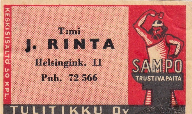 Helsinki, Tmi J. Rinta, Helsingink. 11 , Sampo,      7/13