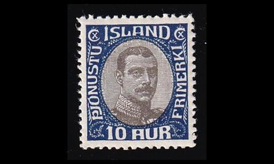 Islanti 36 ** Virkamerkki Christian X 10 A (1920)