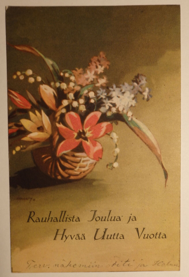 Martta Wendelin, joulukortti HY 166 R3