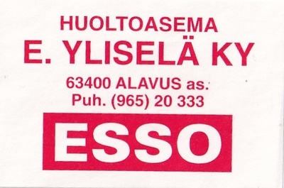 Alavus as. E. Yliselä Ky   ESSO  .b480
