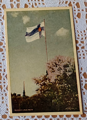 Suomen Lipun Päivä uudenveroinen postikortti A.V. Heikkinen