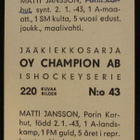 Matti Jansson Porin Karhut Champion 1966 - pikkukuva 2