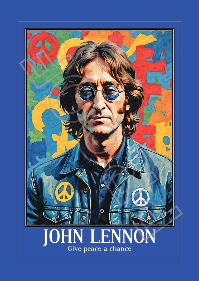 Uusi John Lennon taidejuliste koko A4