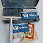 VANHA Partahöylä GIllette Alkup Kotelo + Teriä 1940-l - pikkukuva 1