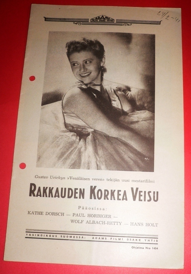 ADAMS-Filmi : "Rakkauden Korkea Veisu" Elokuvan käsiohjelma