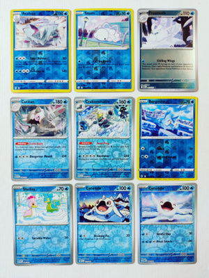 Pokemon Reverse Holo kortteja 9kpl