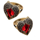 80  .. Lady Women's Fashion Red Love Heart Angel ... Sormus - pikkukuva 3