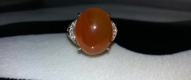 Hopea sormus meripihka Amber 925S