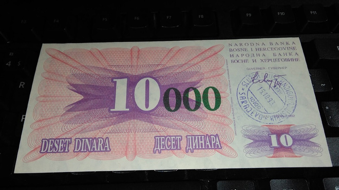 Bosnia Herzegovina 10000 dinara 1993 P53 UNC