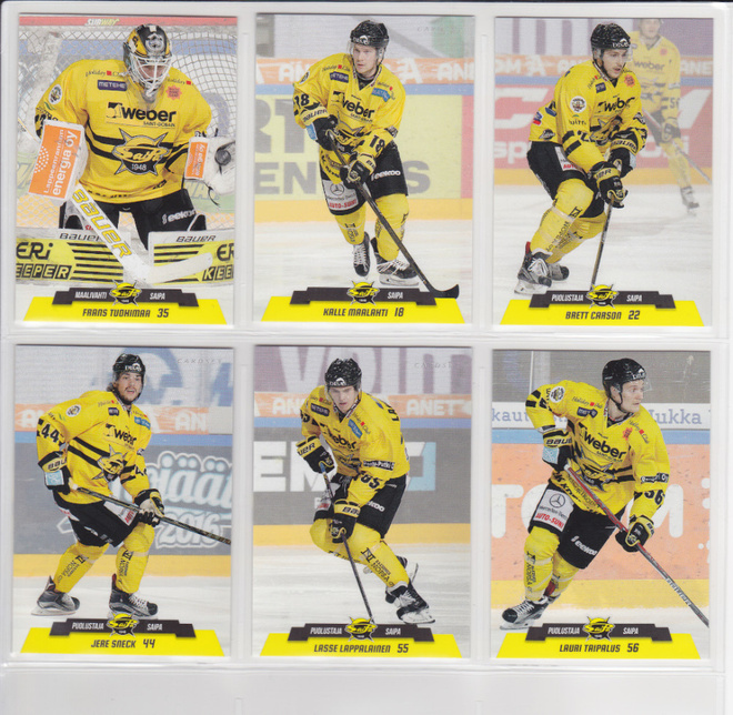 2017-18 Cardset Series 1 SaiPa Team Set 12 korttia (121-132)