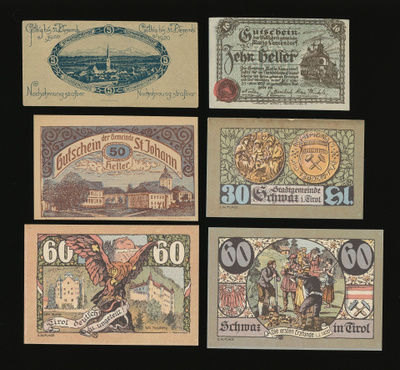 Itävalta Notgeld 6 kpl, erä 24