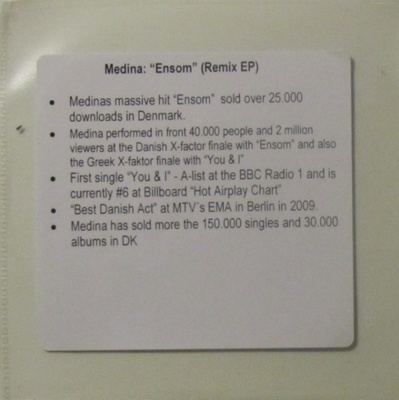Medina • Ensom PROMO CDr (Remix EP)