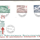 FDC 1955 Tuberkuloosi merkit LaPe 443 - 445 LOISTOT - pikkukuva 1