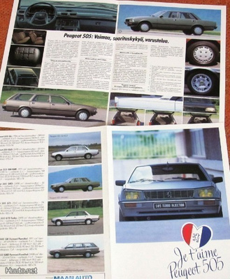 1983 Peugeot 505 esite - KUIN UUSI - suomalainen