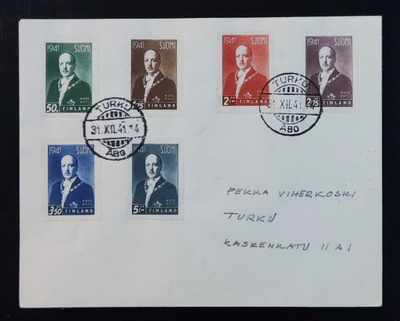 1941 FDC Ryti - tuloleima