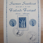 VANHA Postikortti Suurkisat Erikoisleima + Postimerkki 1947 - pikkukuva 1