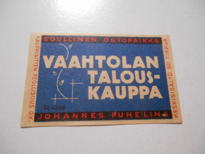 TT Etiketti Vaahtolan Talouskauppa