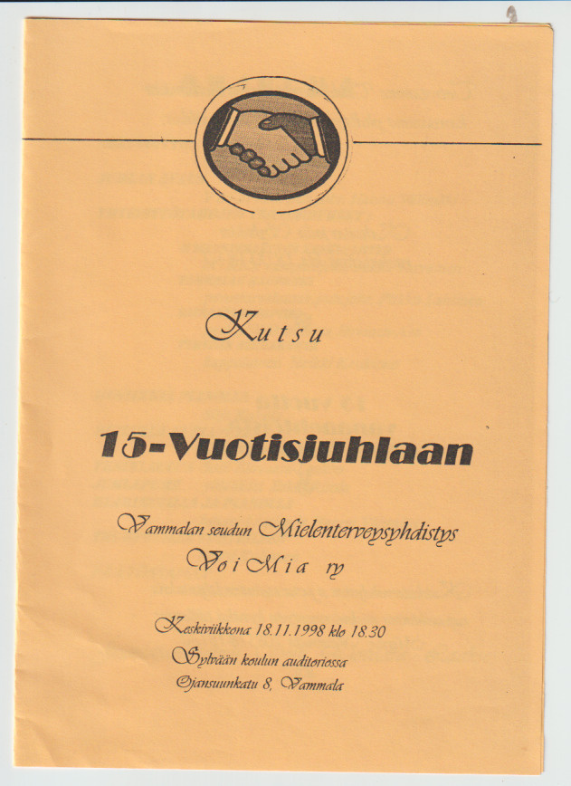 KUTSU, Vammalan Mielenterveysyhdistys 15 vuotta