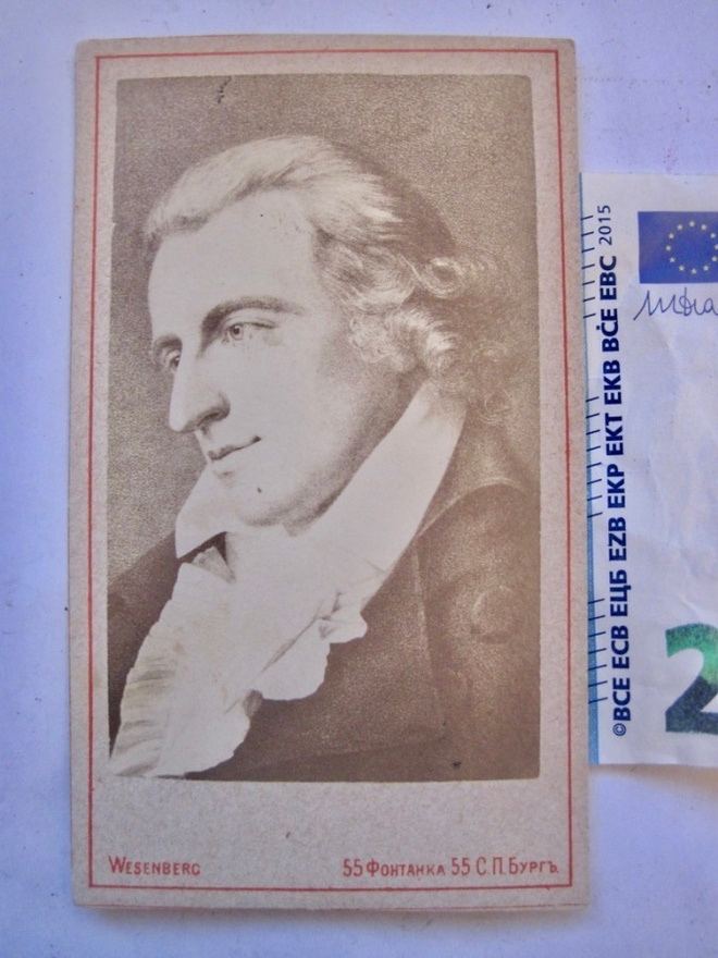 Venäläinen CDV Valokuva Runoilija Friedrich Schiller 1870-l